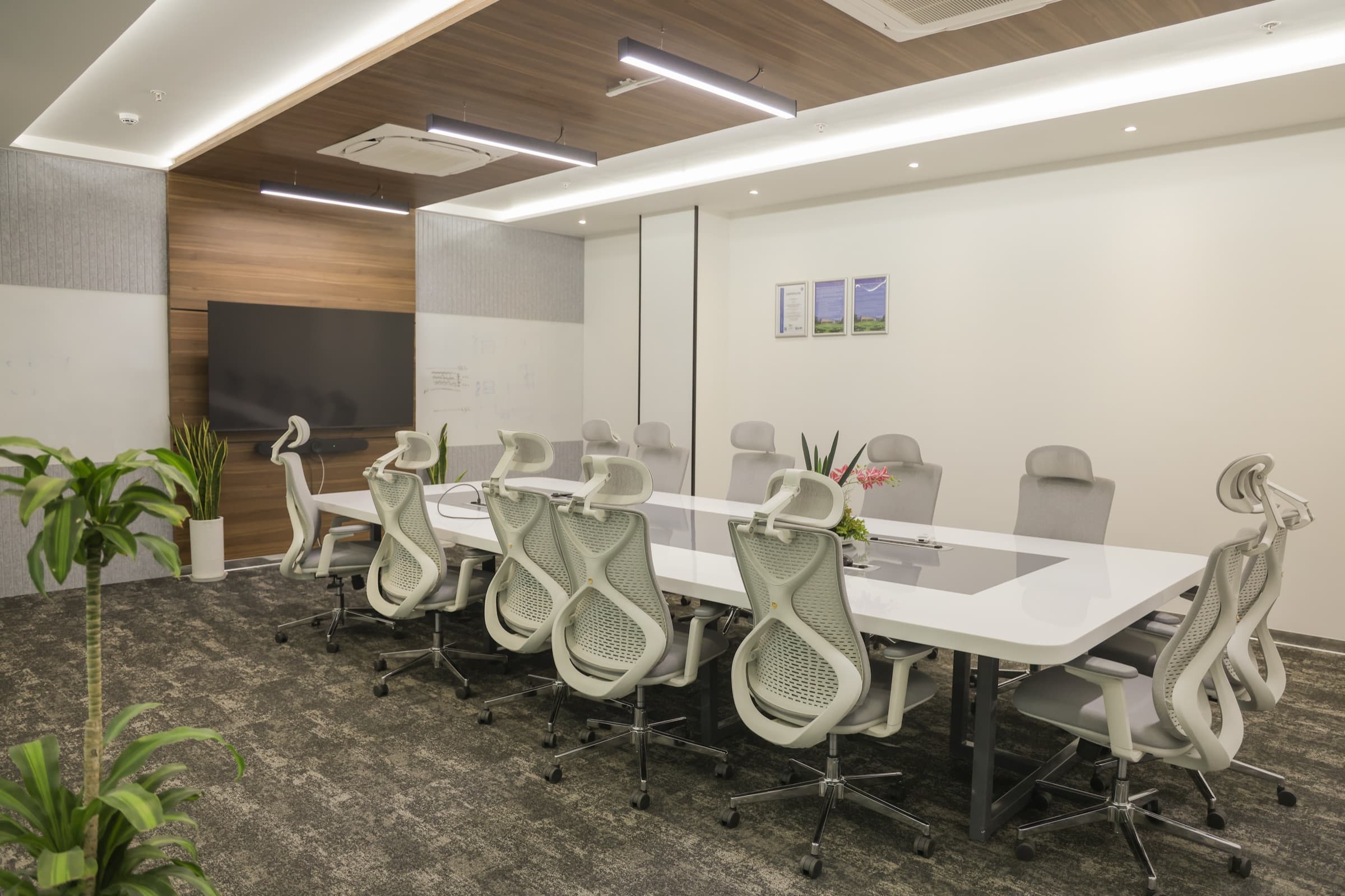 Delivered meeting room interior